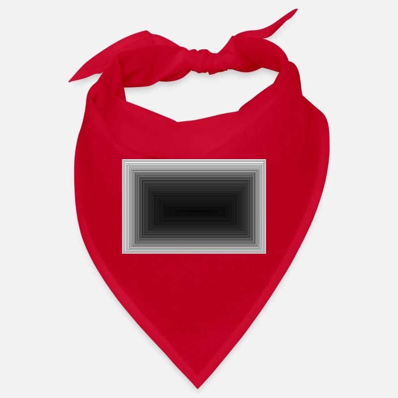 Schwarzer Grauton Tunnel Muster - Bandana - Rot
