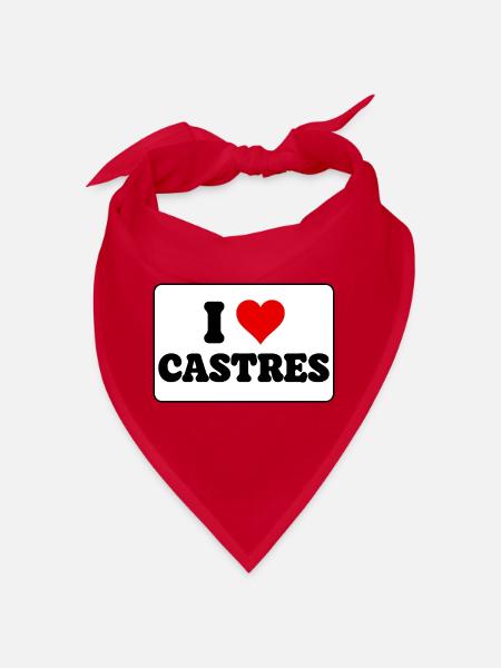 Ich liebe Castres, ich liebe Castres – Souvenir-Geschenk - Bandana - Rot - Vorne