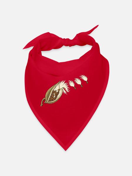 Seidenpflanzenkapsel und treibende Samen - Bandana - Rot - Vorne