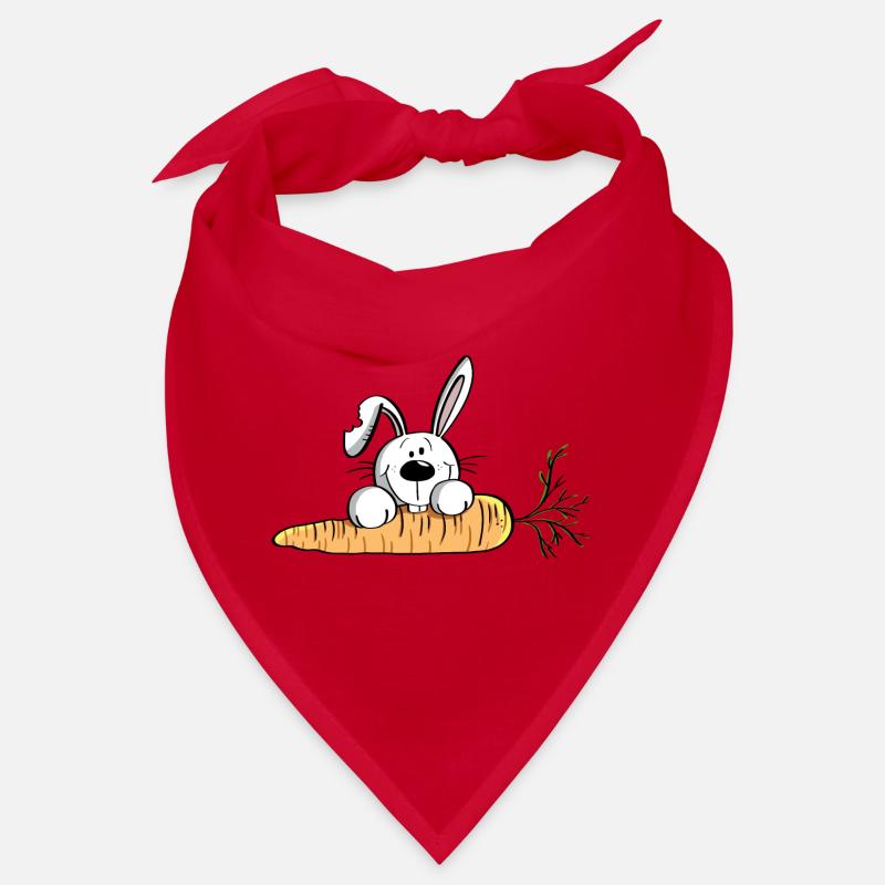 White rabbit with fat carrot - Easter - Easter bunny Bandana