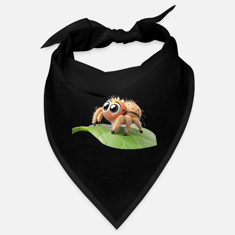 Curious little philippus spider on a leaf Bandana