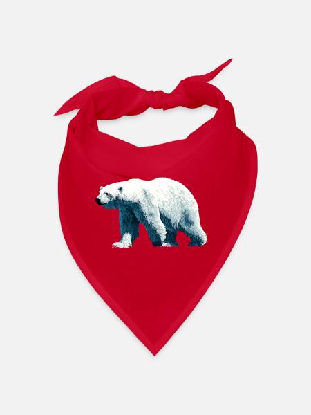 Polar Bär Eisbär - Bandana - Rot - Vorne