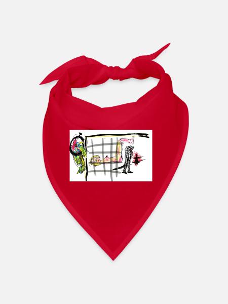 Ein farbenfroher Zeuge einer stillen Routine - Bandana - Rot - Vorne