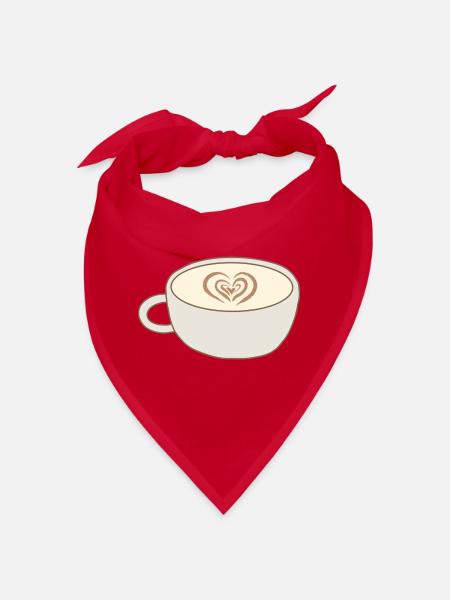 Heart Latte Cup Kunst - Bandana - Rot - Vorne