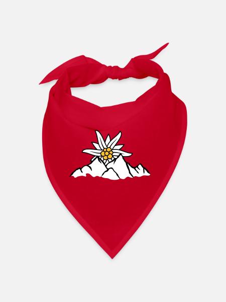 Sonne Bergblume Edelweiss - Bandana - Rot - Vorne