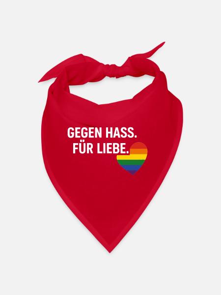 Pride Geschenk Gegen Hass Für Liebe Fans - Bandana - Rot - Vorne