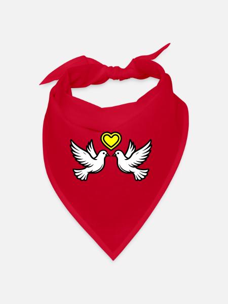 Wedding Dove Couple Couple Heart - Bandana - red