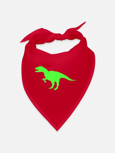 Neon-T-Rex Silhouette - Bandana - Rot - Vorne