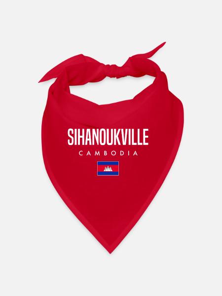 Sihanoukville Kambodscha Khmer - Bandana - Rot - Vorne
