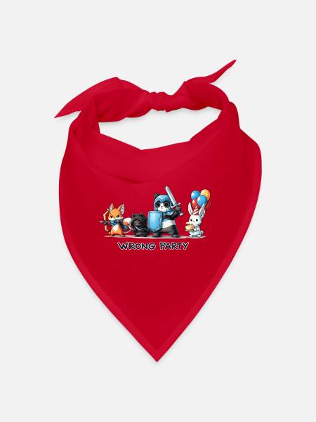 Falsche Party – Ritter, Schurke, Magier & Geburtst - Bandana - Rot - Vorne