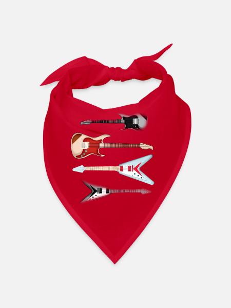 Idée d'anniversaire de concert de musicien guitariste guitares - Bandana - rouge - Devant