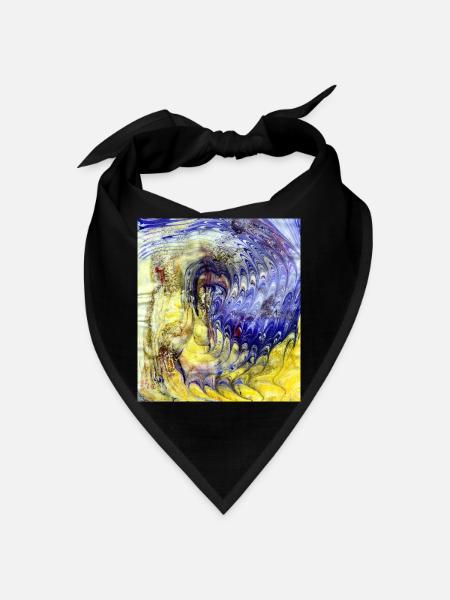 Farbverlauf blau gelb - Bandana - Schwarz - Vorne