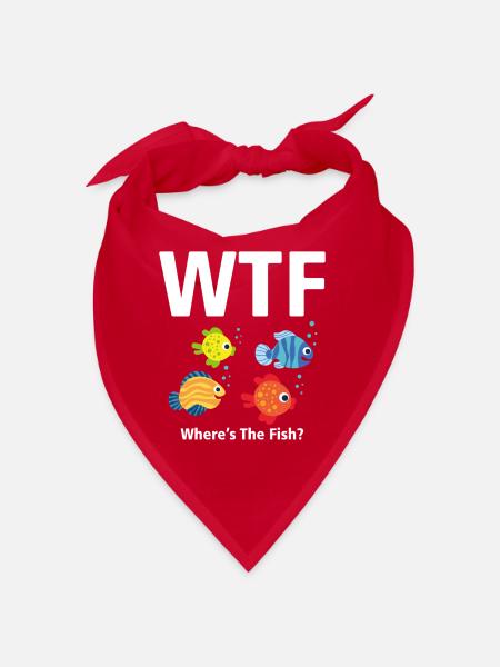 WTF T-shirt - Where's The Fish? VARIOUS - Bandana - red - Front