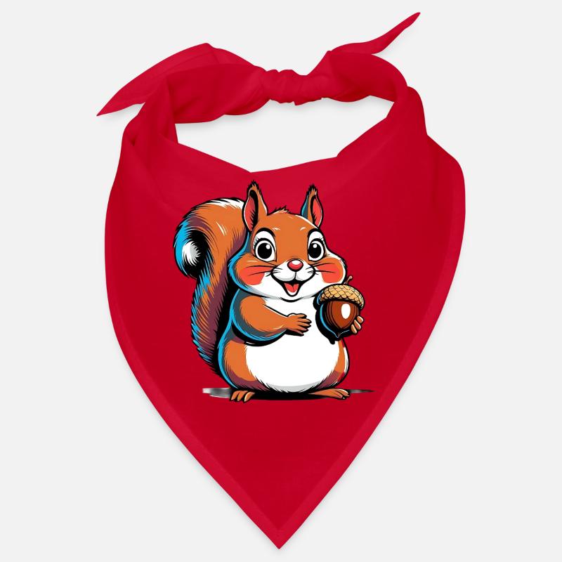 Niedlicher Eichhörnchen Druck mit Eichel Bandana