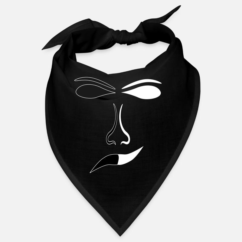 Abstract Face Lines Contrast Mask Bandana