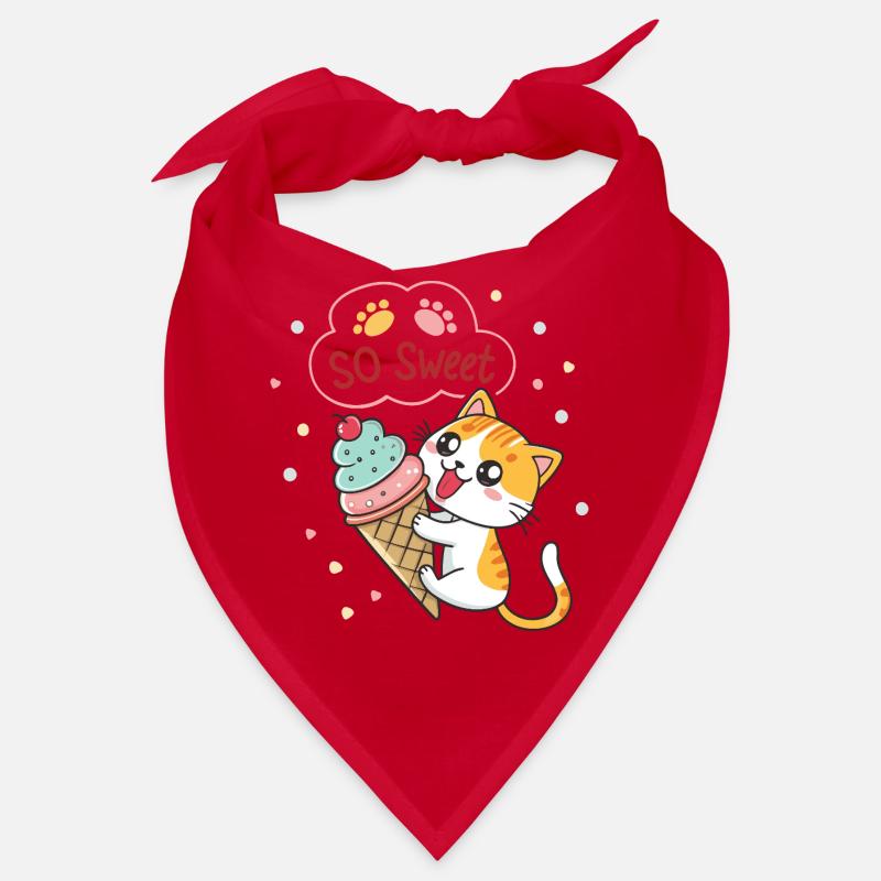 Chat gourmand avec glace pastel Bandana