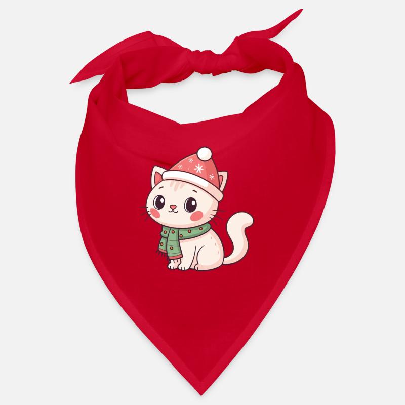 Chaton Noël avec bonnet rouge Bandana