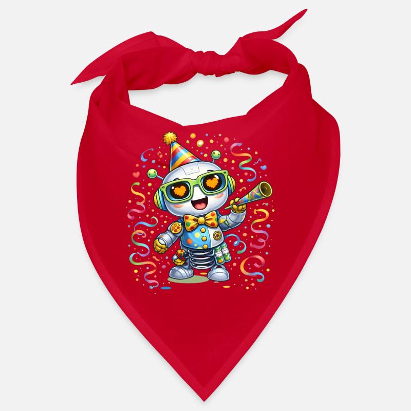 Robot de carnaval – Motif coloré de carnaval avec fête Bandana