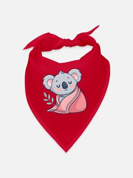 Koala mit rosa Karomuster - Bandana - Rot - Vorne