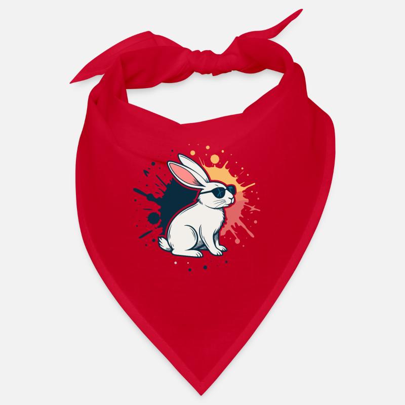 Lapin cool à lunettes et éclaboussures Bandana