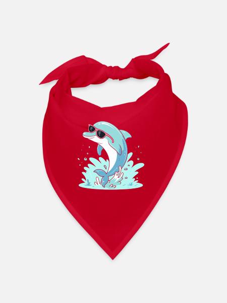 Delfin-Sommer-Pinkbrille - Bandana - Rot - Vorne