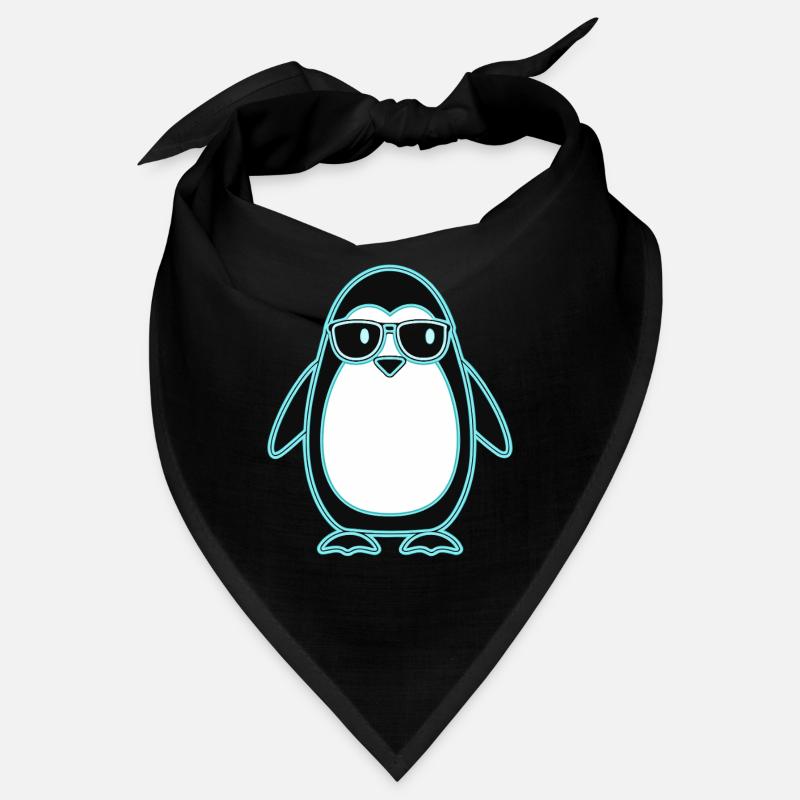 Penguin Nerd in neon and glasses Bandana