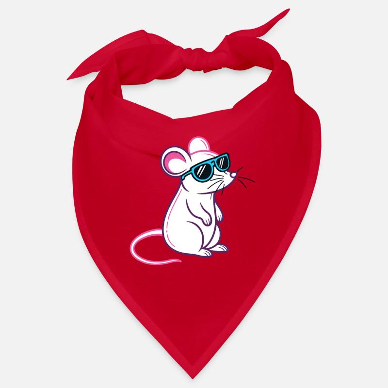 Mouse Retro Blue Glasses Bandana