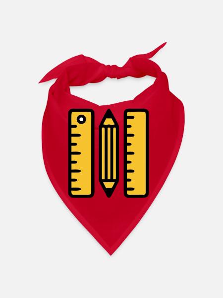 Pen Rulers Drawing Architecture - Bandana - red - Front