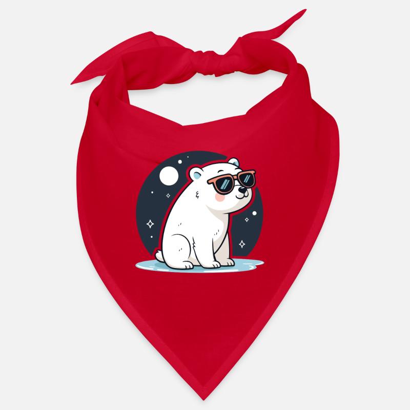 Red Polar Bear Cosmic Glasses Bandana