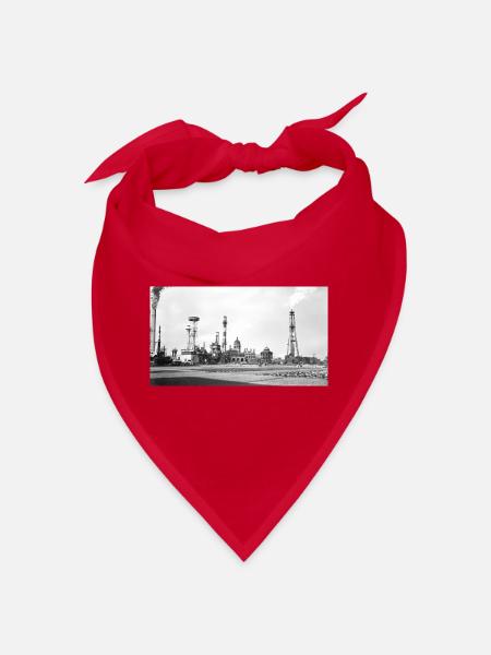 Industrielle Dampflandschaft Retro - Bandana - Rot - Vorne