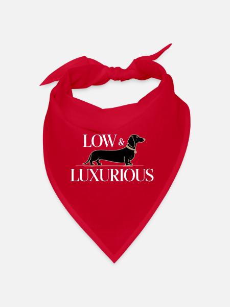 Low & Luxurious Dackel Design - Bandana - Rot - Vorne