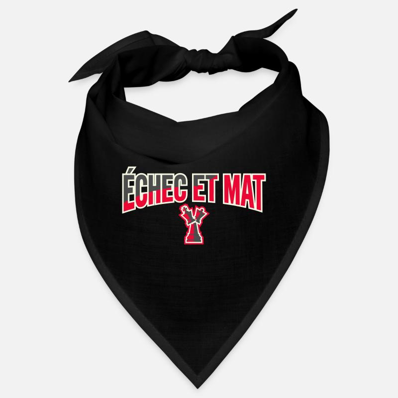 Logo Échec et Mat Rouge Roi Noir en Difficulté Bandana