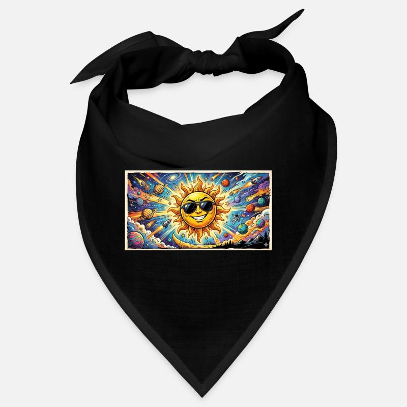 Sonne mit Sonnenbrille im Kosmos Bandana
