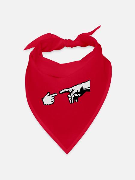 Main de dieu (Michel-Ange) La création d'Adam - Bandana - rouge