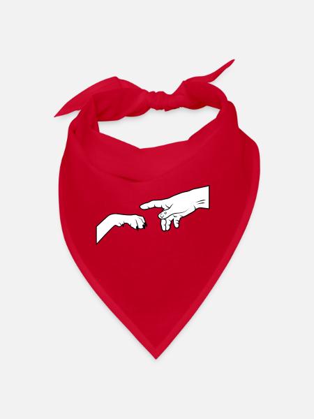 Patte de chien - Give Paw - Bandana - rouge - Devant