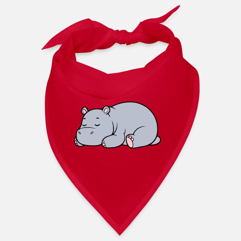 Sleeping Hippopotamus Tired Lazy Vector Bandana