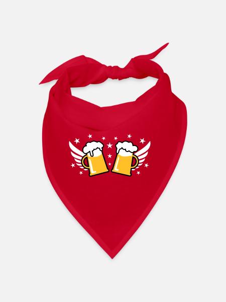 107 Two 2 Mass Beer Wings Stars Cheers - Bandana - red - Front