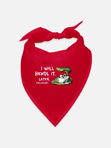 Hendl-Prokrastination Cartoon - Bandana - Rot - Vorne