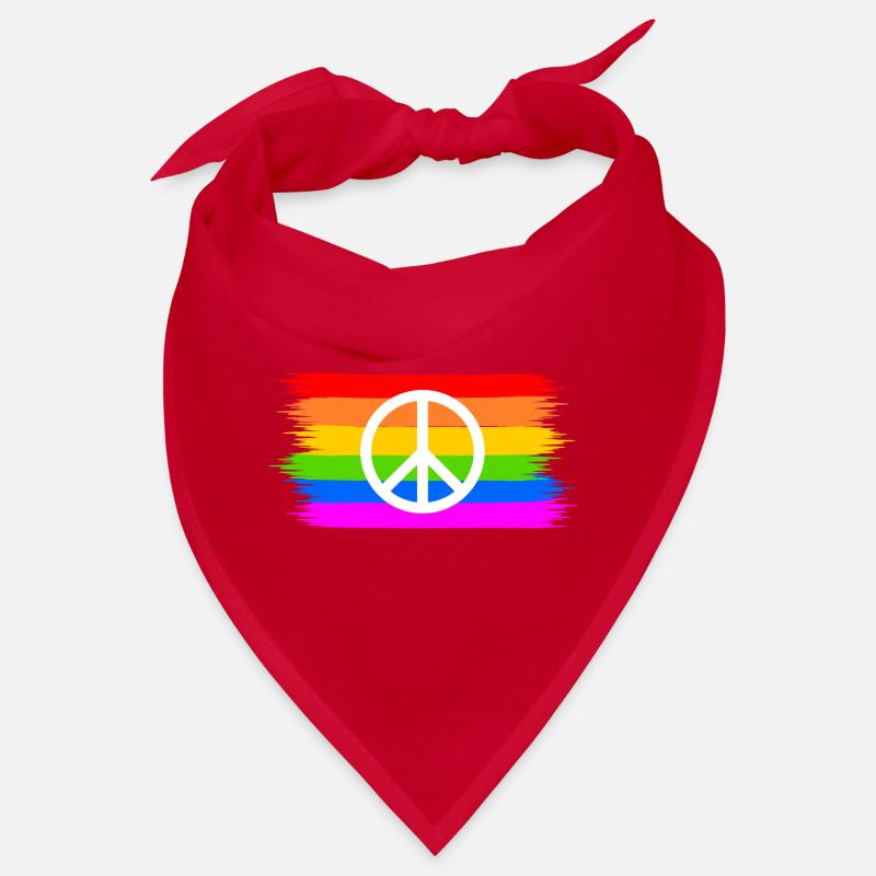 Peacezeichen auf LGBT Regenbogenfahne Bandana