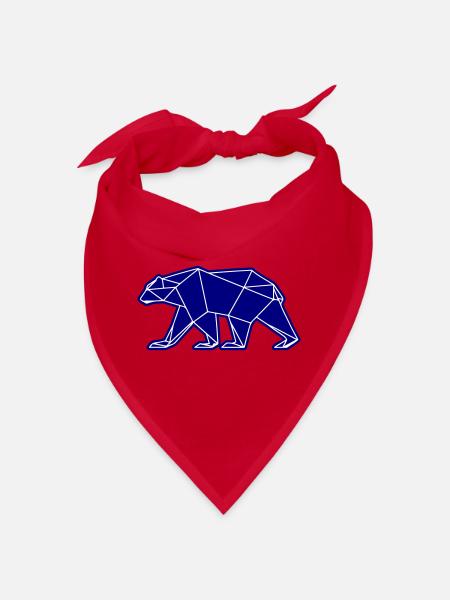 Eisbär Polar Bär Polygon Symbol - Bandana - Rot - Vorne