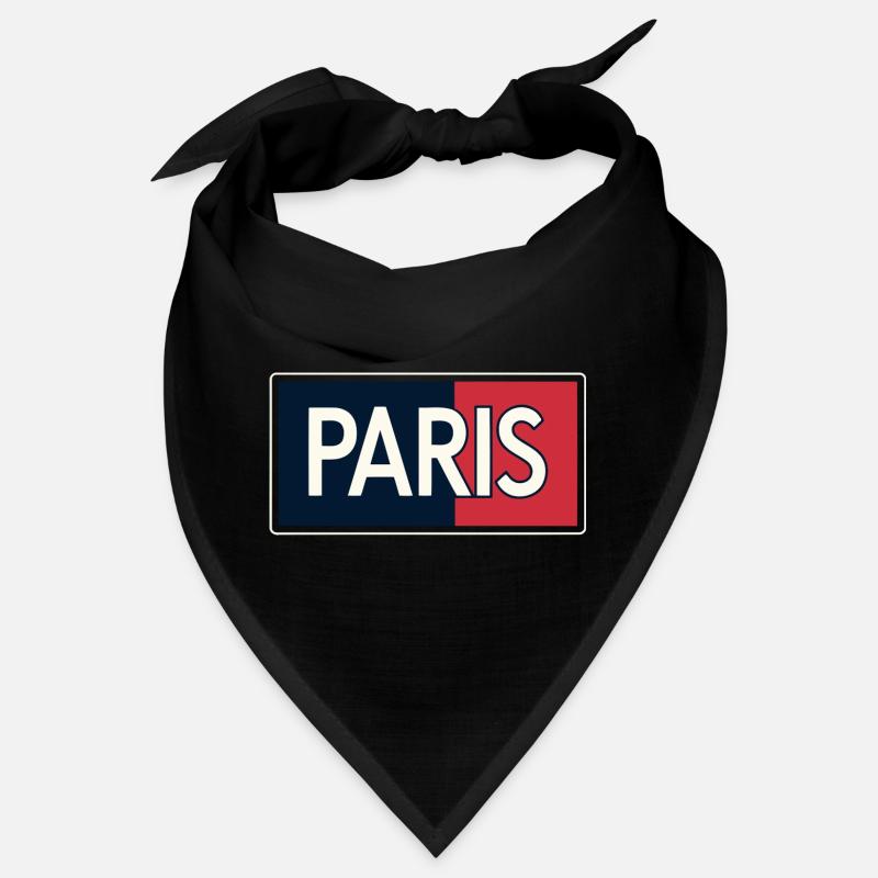 Paris blue and red blocks Bandana