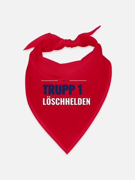 Jugendfeuerwehr Truppshirt – Trupp 1 Löschhelden - Bandana - Rot - Vorne