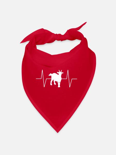 Chèvre Heartbeat EKG Pulse Cool Goat Lovers - Bandana - rouge - Devant