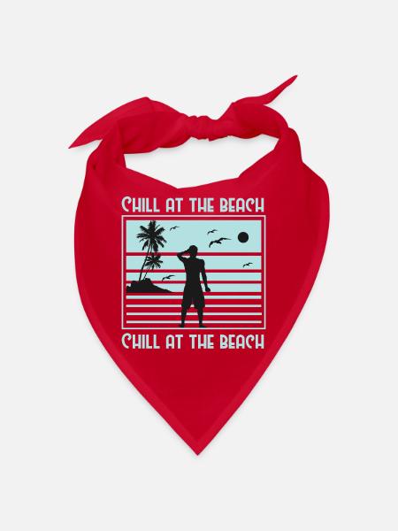 Relaxed Beach Silhouette Design - Bandana - Rot - Vorne