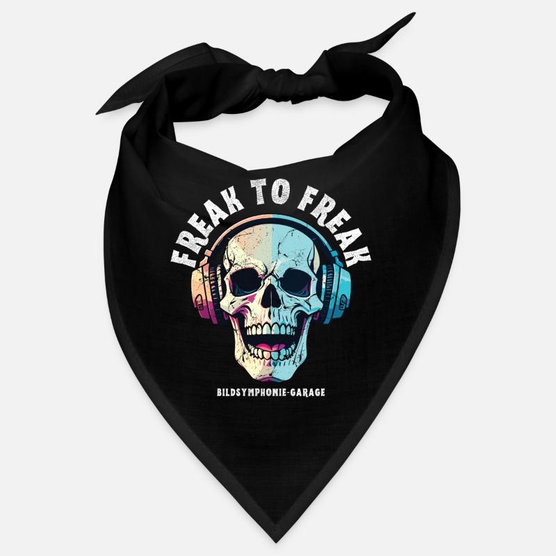 Skull mit Neon Kopfhörer-Design Bandana