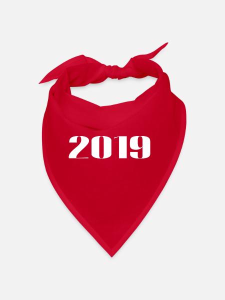2019 - Geschenk geboren im Jahr 2019 - Bandana - Rot - Vorne