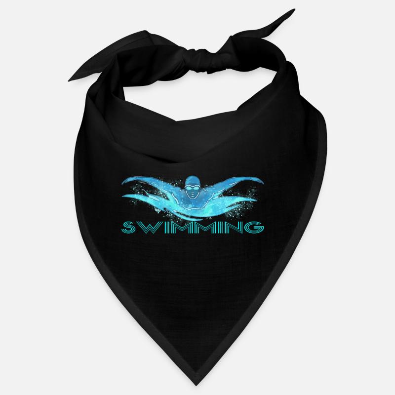 Dynamischer Schwimmer mit Wasserwellen Bandana