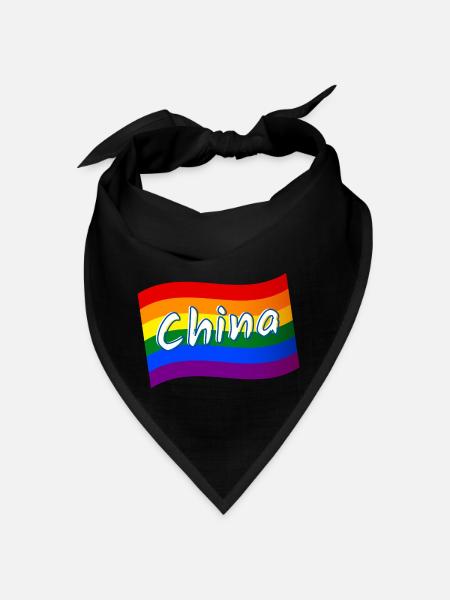 Gay Pride Chine Drapeau arc-en-ciel chinois LGBT LGBTQ pr - Bandana - rouge