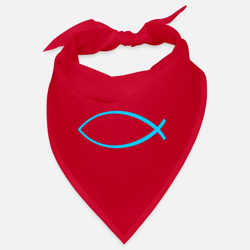 Ichtus Fisch hellblau Bandana