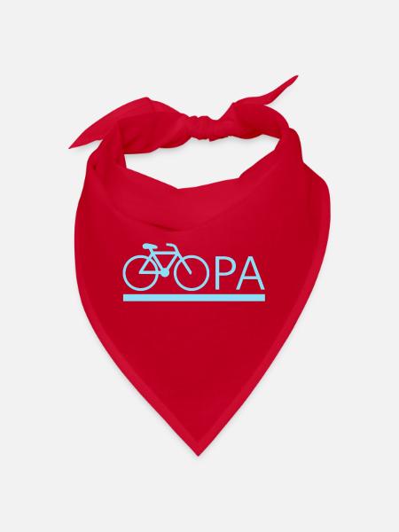 bester Opa Fahrrad Mountainbike Radeln Kritzeln - Bandana - Rot - Vorne